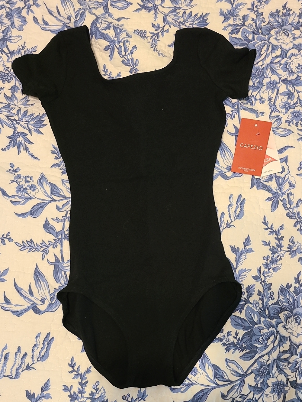 Womens Capezio Black Short Sleeve Leotard